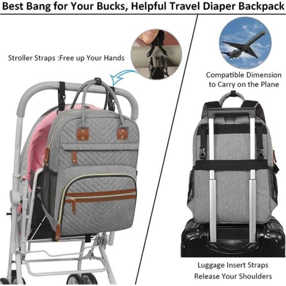 Diaper Bag Backpack Tote with Insulated Pockets Men Baby Boys Girls Newborn - Picture 2 of 6